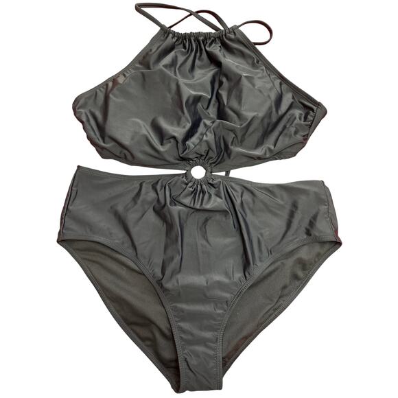 NWT Decree XXL Black O-ring One Piece Swimming Suit - Picture 1 of 9